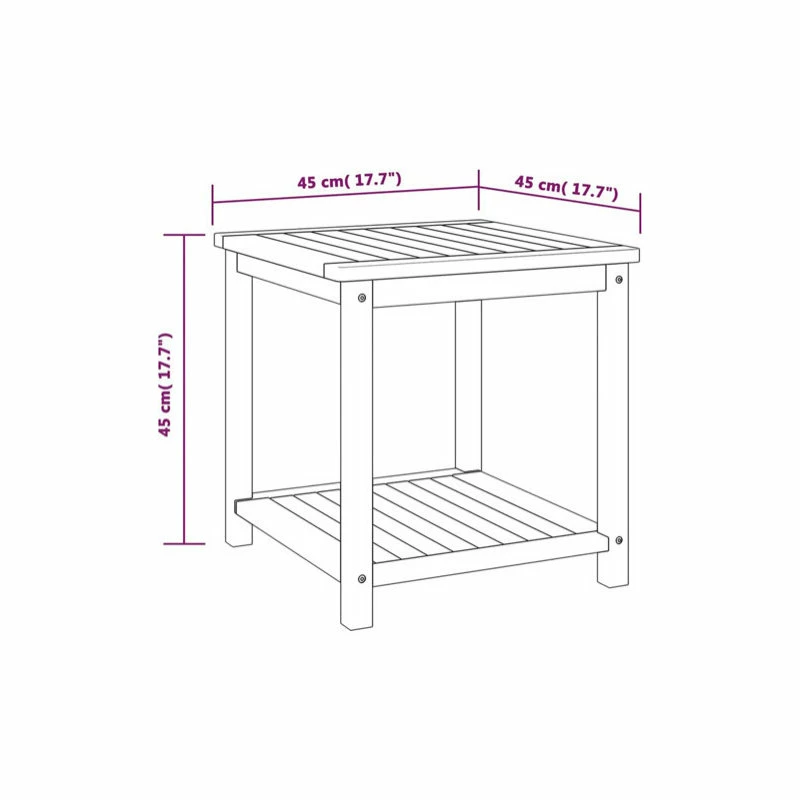 Vida XL International B.V. VidaXL Side Table Solid Acacia Wood 17.7"x17.7"x17.7" - Image 6