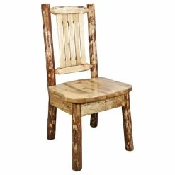 Montana Woodworks Glacier Country Solid Wood Side Chair In Brown