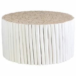 East At Main's Narrows Teak Coffee Table (31x31x16) - White