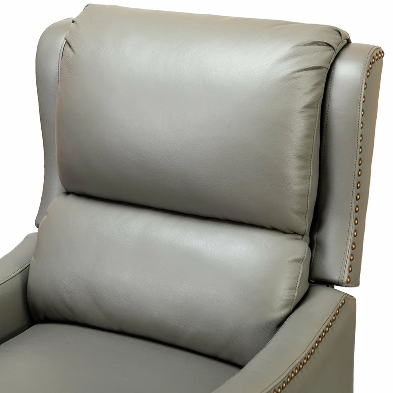 Karat Home Genuine Leather Cigar Recliner With Wingback, Dove - Image 7