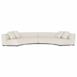 Zin Home Liam Modern Cream 2 Piece Curved Sectional Sofa