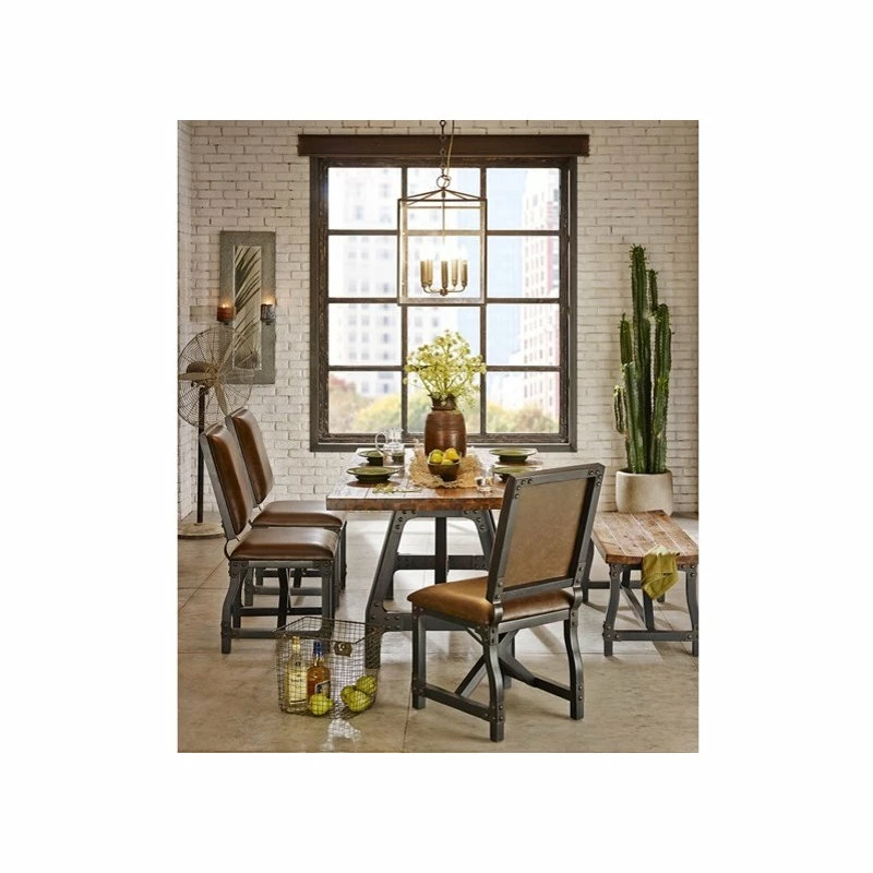 Olliix The Ivan Dining Chair, Chocolate Brown, Faux Leather - Image 5