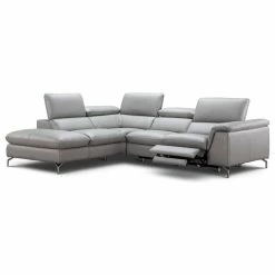 JNM Furniture Viola Italian Leather Sectional Sofa With Power Recliner, Left Hand Facing