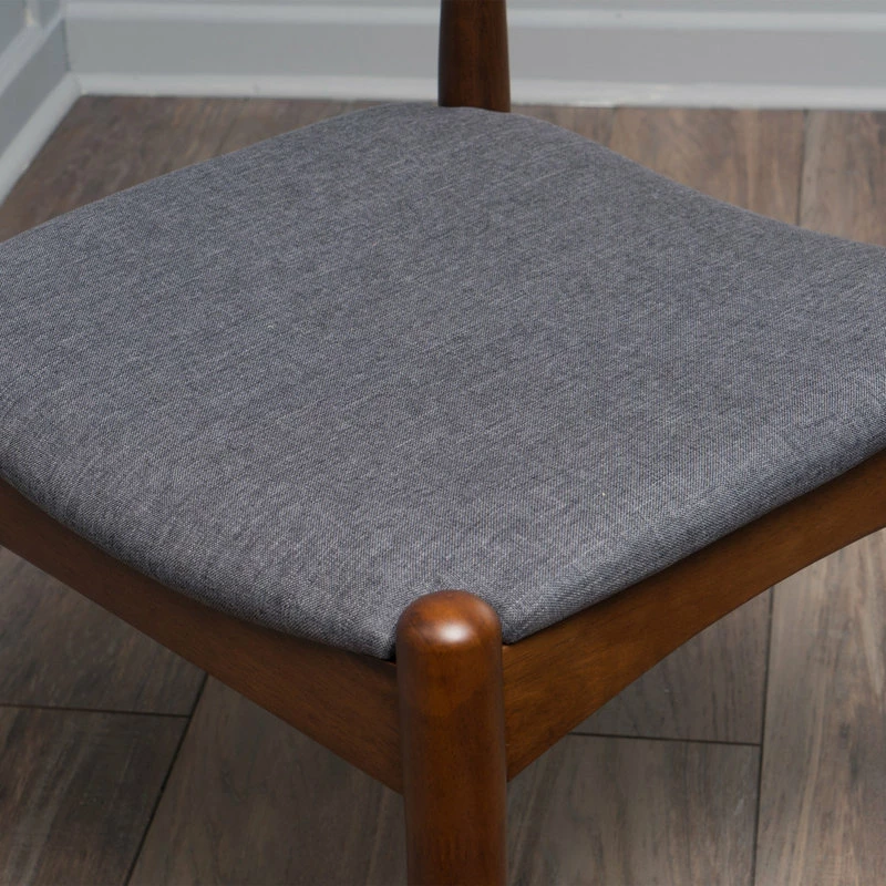 GDFStudio GDF Studio Sandra Mid Century Modern Dining Chairs, Set Of 2, Charcoal/Walnut - Image 9