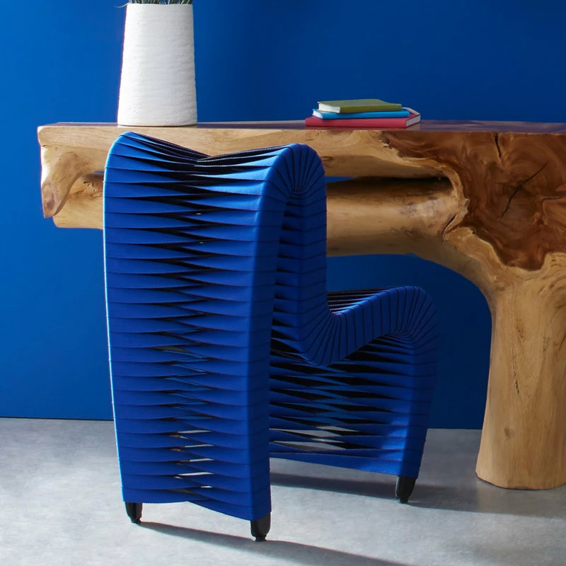 MOD The Bradbury Dining Chair, Blue And Black, Cotton - Image 11