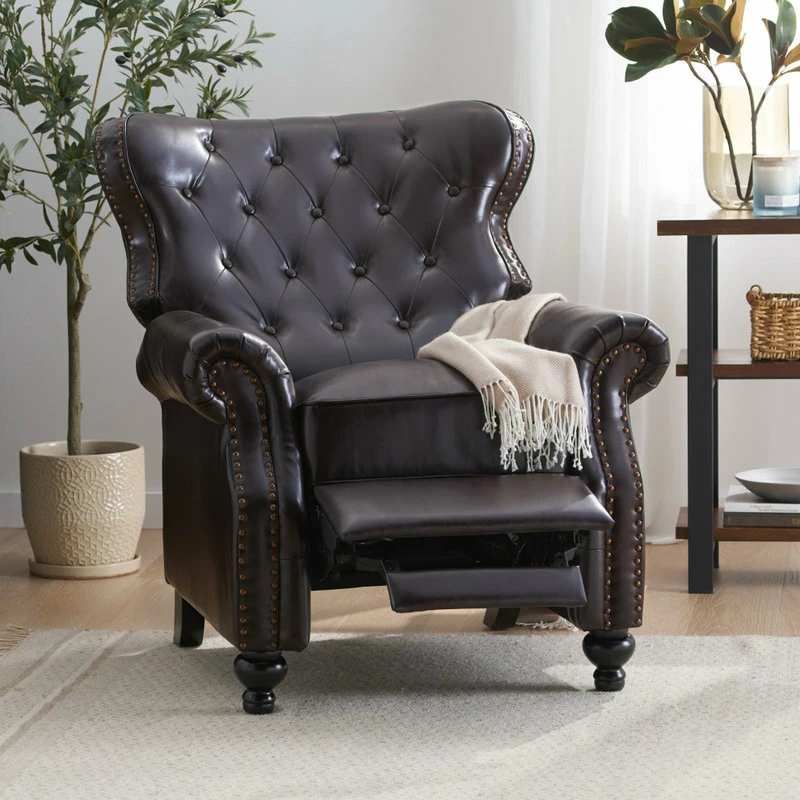 GDFStudio GDF Studio Walder Contemporary Tufted Recliner With Nailhead Trim - Image 3