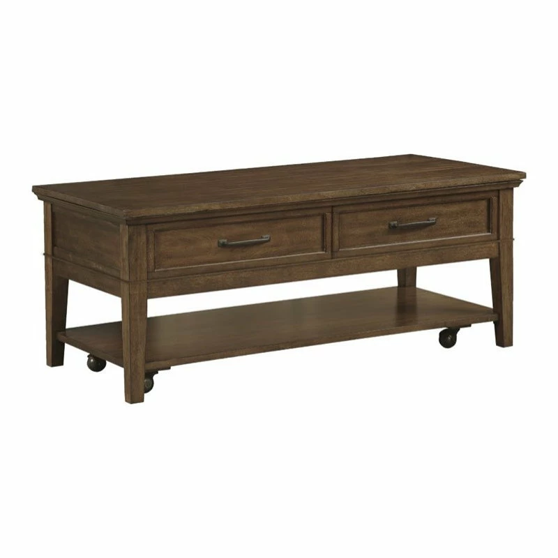Domain Industries Inc. Lexicon Whitley Wood 2 Drawer Coffee Table In Brown - Image 3