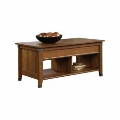 Sauder Carson Forge Lift-Top Wood And Metal Coffee Table In Washington Cherry