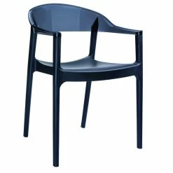 MOD The Enders Dining Chair, Black And Transparent Black, Polypropylene, Set Of 2