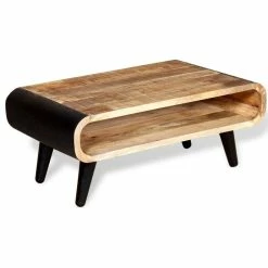 Vida XL International B.V. VidaXL Coffee Table Side Stand Lamp Solid Rough Mango Wood Living Room Furniture