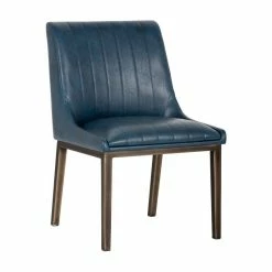 MOD The Stanton Dining Chair, Blue, Faux Leather, Set Of 2
