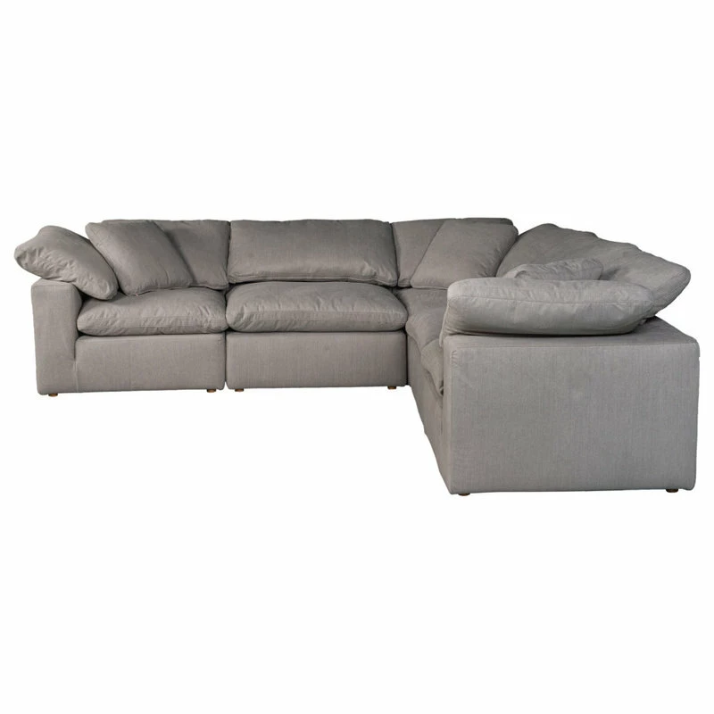Moe's Home Collection 133.5 Inch Classic L Modular Sectional Livesmart Grey Scandinavian - Image 2