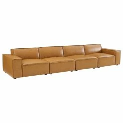 LexMod Restore Vegan Leather 4-Piece Sofa, Tan