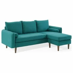 LexMod Revive Upholstered Right Or Left Sectional Sofa, Teal