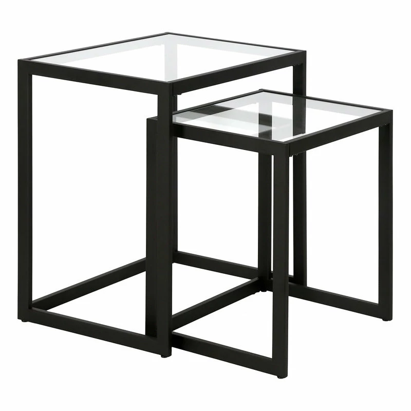 Hudson&Canal Rocco Rectangular Nested Side Table In Blackened Bronze