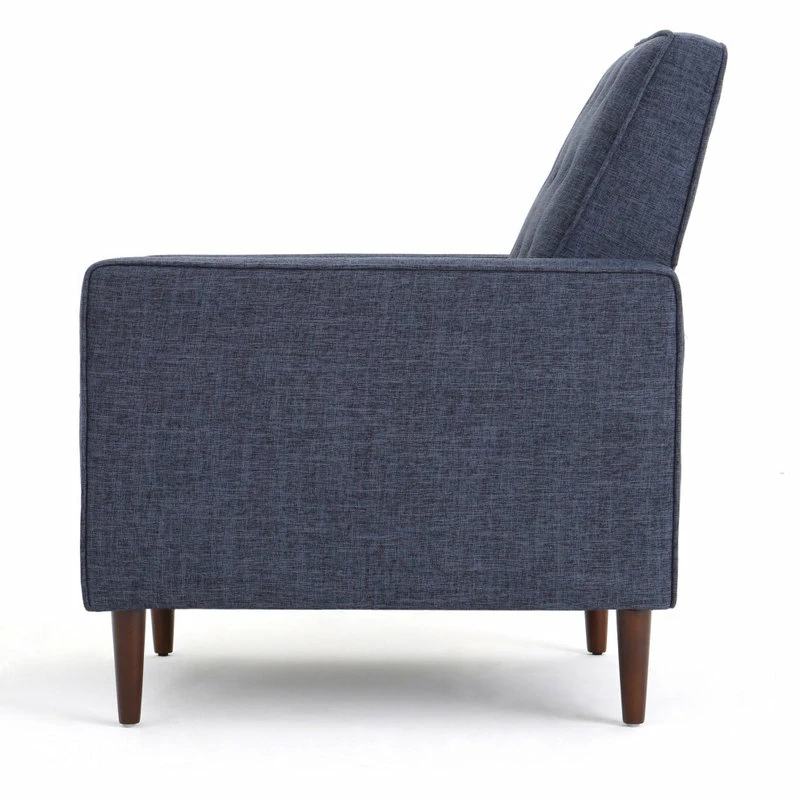 GDFStudio Marston Mid-Century Modern Button Tufted Fabric Recliner, Set Of 2, Fabric/Dark Blue - Image 12