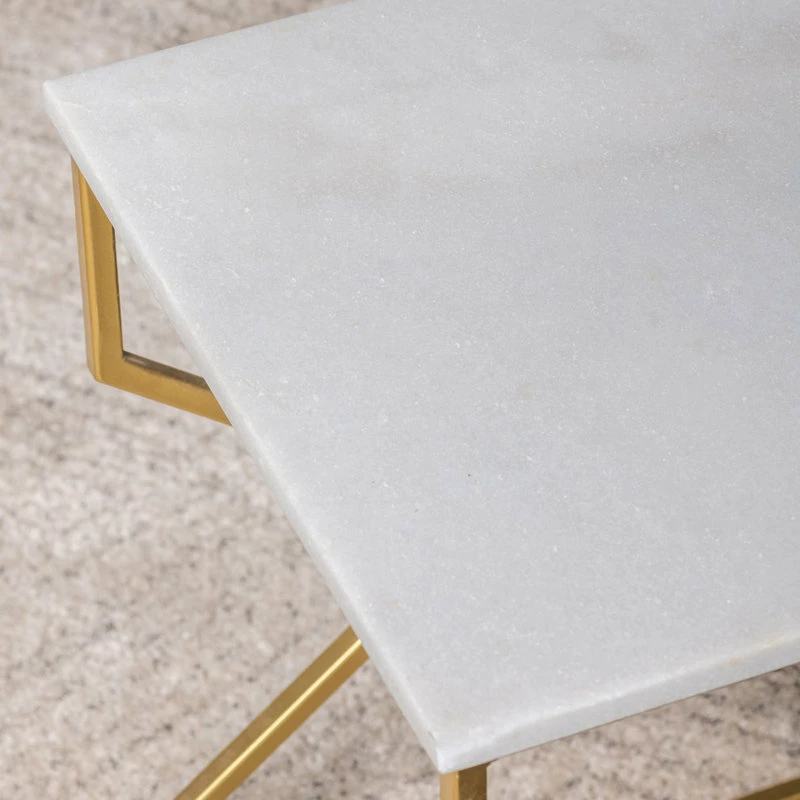 Crestview Collection Marble Nested Tables, Gold - Image 4