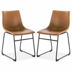 Edgemod Brinley Dining Chair, Set Of 2, Tan