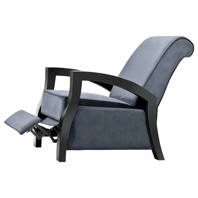 Artiva USA Java Black Premium Gray Microvelvet Recliner, Gray - Image 5