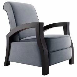 Artiva USA Java Black Premium Gray Microvelvet Recliner, Gray