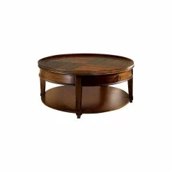 Hammary Furniture Hammary Sunset Valley Single-Drawer Round Cocktail Table, Brown 197-911