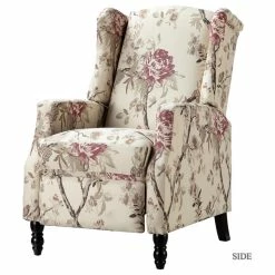 Karat Home Upholstered Manual Recliner With Wingback, Bird