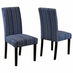 Monsoon Pacific Seville Stripe Fabric Dining Chairs, Set Of 2, Blue