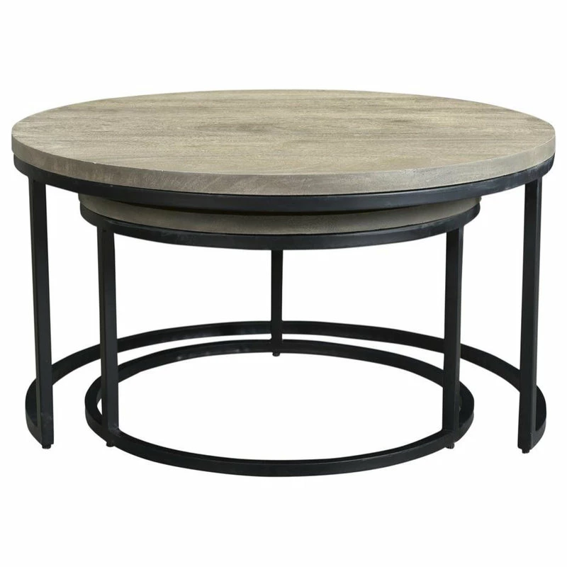 Moe's Home Collection Drey Round Nesting Coffee Tables 2-Piece Set - Image 3