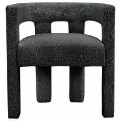MOD The Camille Dining Chair, Bouclé Fabric, Black
