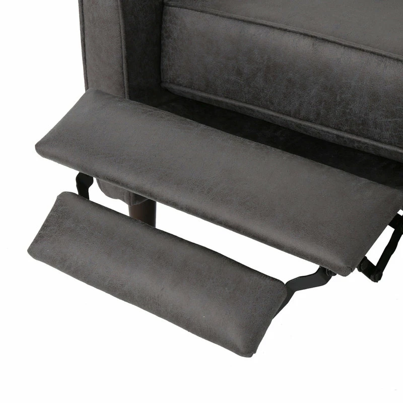 GDFStudio Mason Mid-Century Modern Button Tufted Fabric Recliner, Microfiber/Slate, Single Chair - Image 7