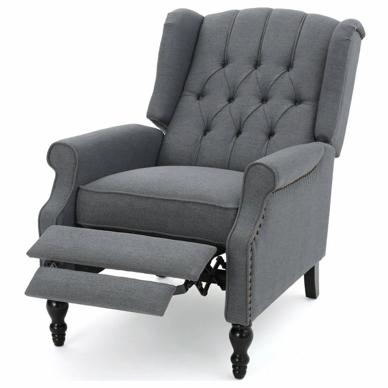 GDFStudio GDF Studio Elizabeth Tufted Back Recliner, Charcoal/Fabric - Image 6