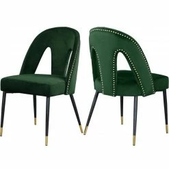 MOD The Roxy Dining Chair, Green, Velvet, Set Of 2