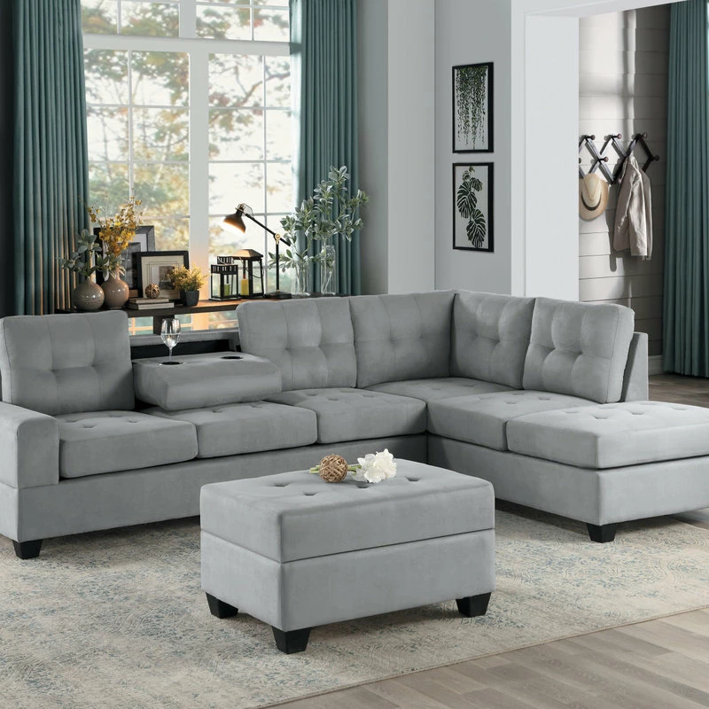 Lexicon Home Hedera 2-Piece Set Sectional Sofa, Gray Color - Image 11