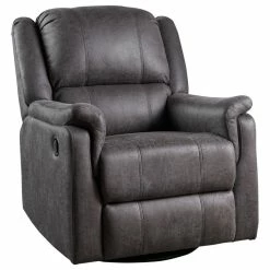 GDFStudio GDF Studio Jemma Tufted Slate Microfiber Swivel Gliding Recliner