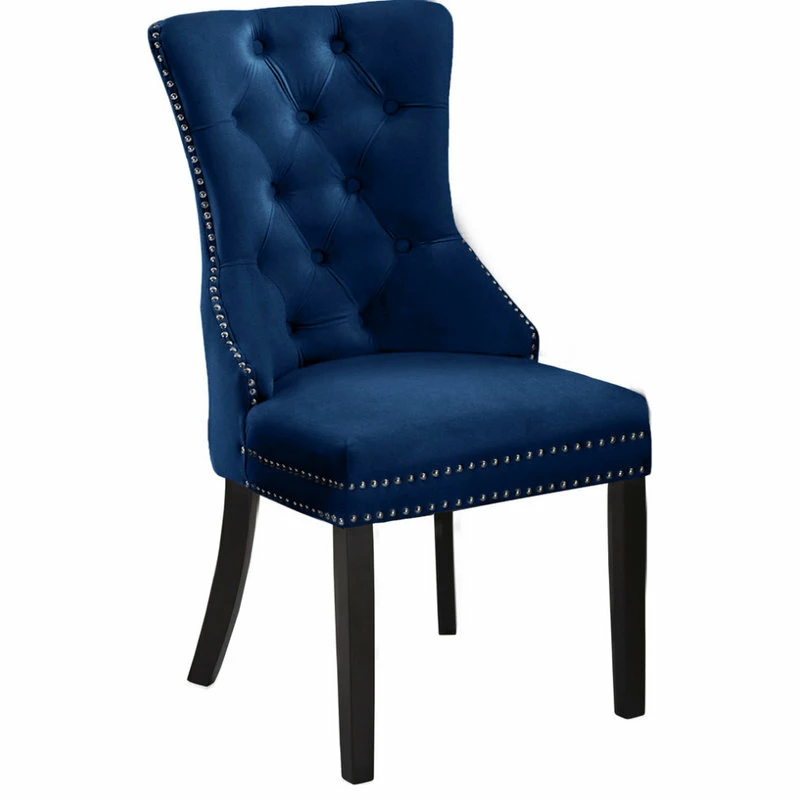 MOD The Monarch Dining Chair, Navy, Velvet Set Of 2 - Image 4