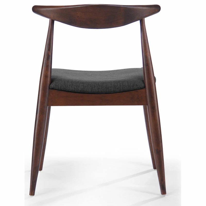 GDFStudio GDF Studio Sandra Mid Century Modern Dining Chairs, Set Of 2, Charcoal/Walnut - Image 7