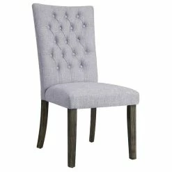Acme Furniture ACME Merel Tufted Parson Dining Side Chair In Gray (Set Of 2)