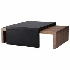 Mandalay Home Furnishings, Inc. Evelyn Cocktail Table, Light Walnut + Ebony Oak