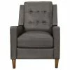 Abbyson Living Hammond Mid-Century Leather Pushback Recliner, Gray