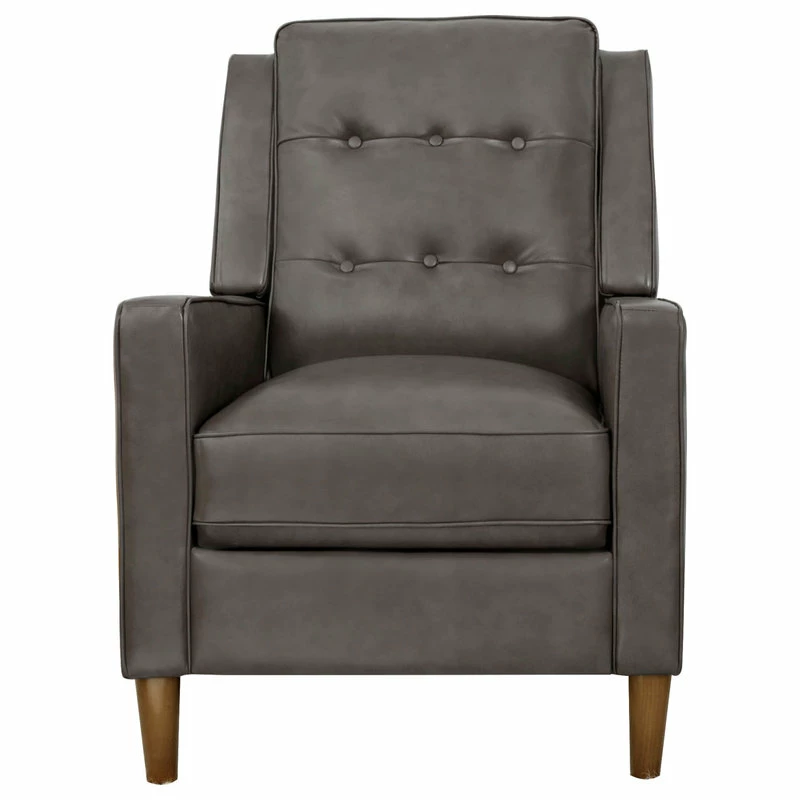 Abbyson Living Hammond Mid-Century Leather Pushback Recliner, Gray