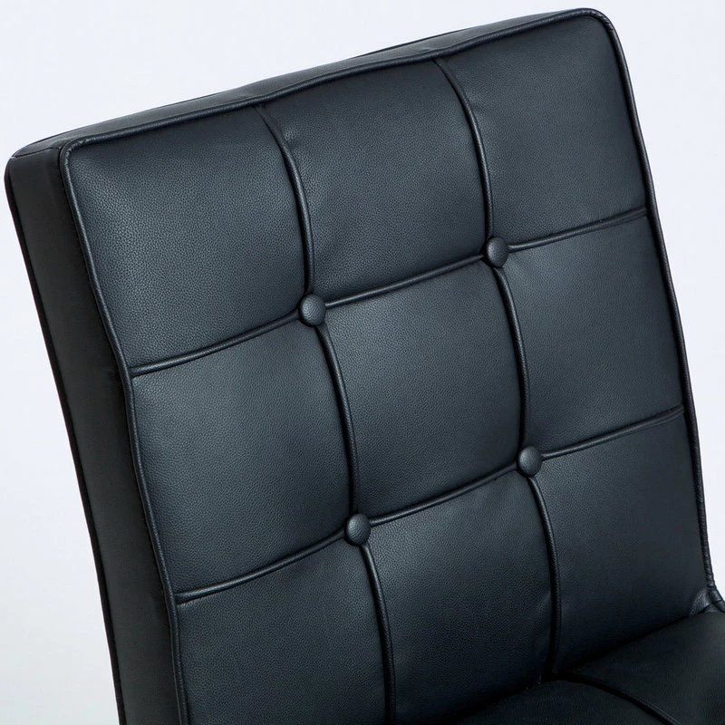 GDFStudio GDF Studio Pandora Modern Button Tufted Bonded Leather Dining Chairs, Set Of 2 - Image 4