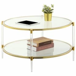 Convenience Concepts Royal Crest 2 Tier Acrylic Glass Coffee Table S14-129