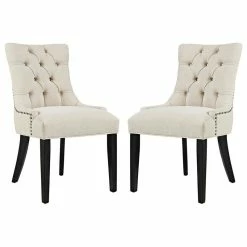 Modway Regent Dining Side Chair Fabric Set Of 2, Beige