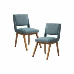 Olliix The Sevan Dining Chair, Blue, Polyester, Set Of 2