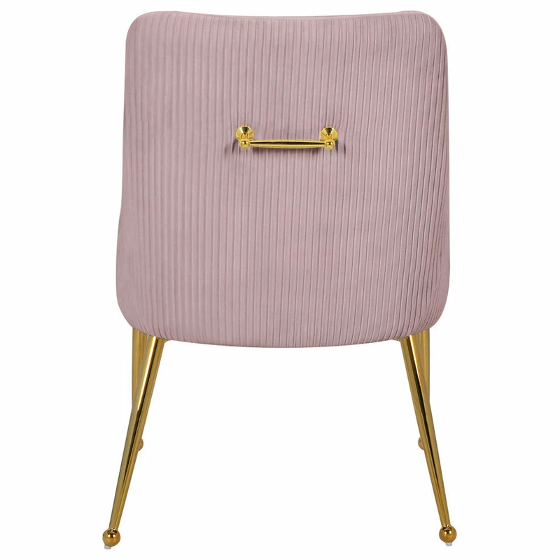 MOD The Cue Dining Chair, Pink And Gold, Pleated Velvet, Set Of 2 - Image 2