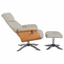 Progressive Furniture Caitlin Recliner And Ottoman In Cobble Air Leather