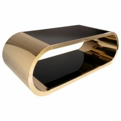 Statements By J Pia Chrome Coffee Table, Gold