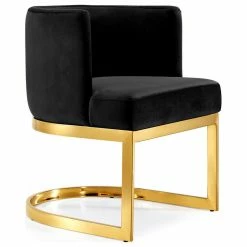 MOD The Fay Dining Chair, Black And Gold, Velvet