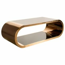 Statements By J Pia Chrome Coffee Table, Rose Gold