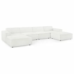 LexMod Restore 6-Piece Sectional Sofa, White